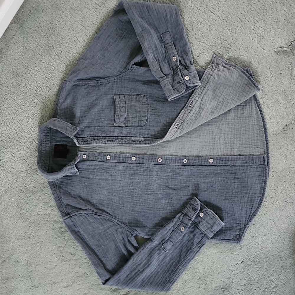 May 24 1974 Premium Button Denim like shirt Blue Charcoal S
